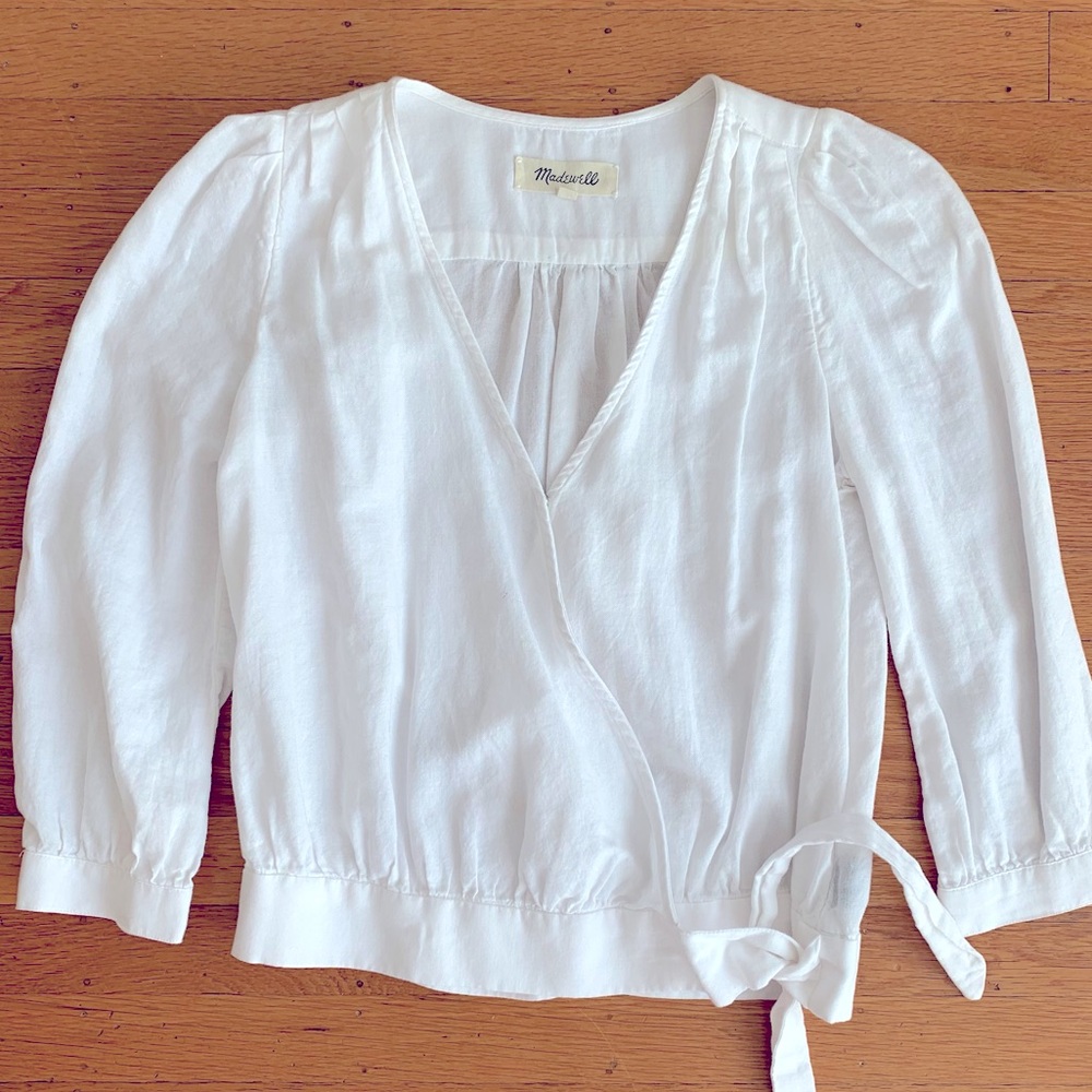 Madewell Crisp Cotton Wrap Blouse